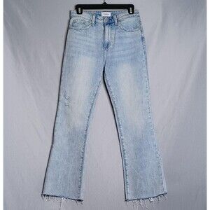 Pistola Jeans Womens 26 Flare Distressed Raw Hem High Rise Denim Pants